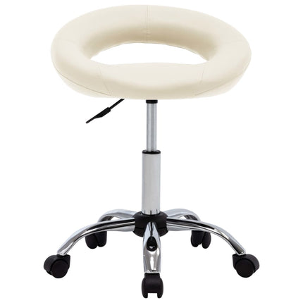 Snurrbar matstol gräddvit konstläder