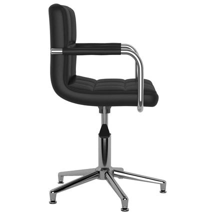 Snurrbara matstolar 4 st svart konstläder
