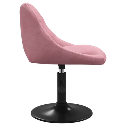 Snurrbara matstolar 6 st rosa sammet