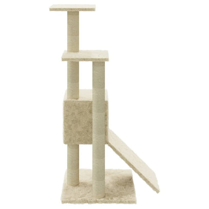 Klösträd med klöspelare i sisal gräddvit 92 cm