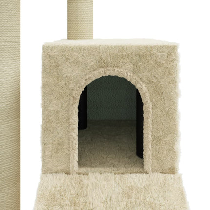 Klösträd med klöspelare i sisal gräddvit 92 cm