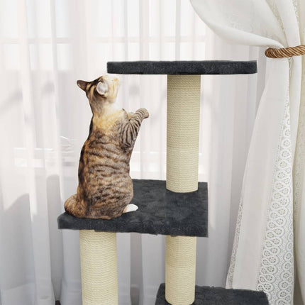 Klösträd med klöspelare i sisal mörkgrå 92 cm
