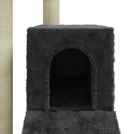 Klösträd med klöspelare i sisal mörkgrå 92 cm