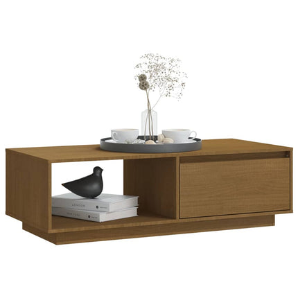 Soffbord honungsbrun 110x50x33,5 cm massiv furu