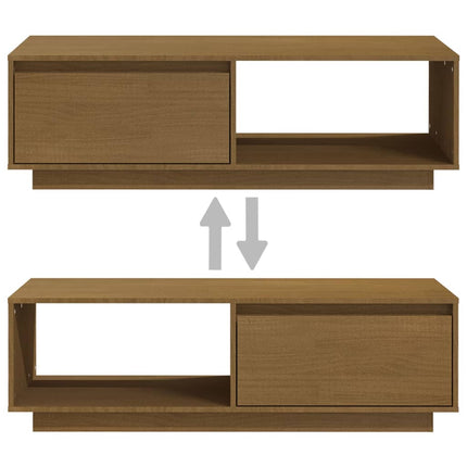 Soffbord honungsbrun 110x50x33,5 cm massiv furu