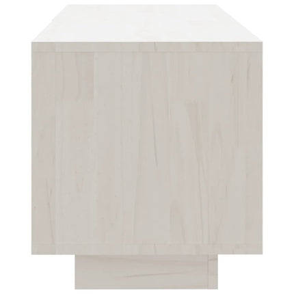 Tv-bänk vit 110x30x33,5 cm massiv furu