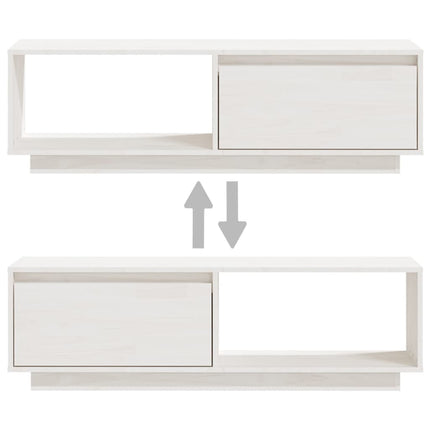 Tv-bänk vit 110x30x33,5 cm massiv furu