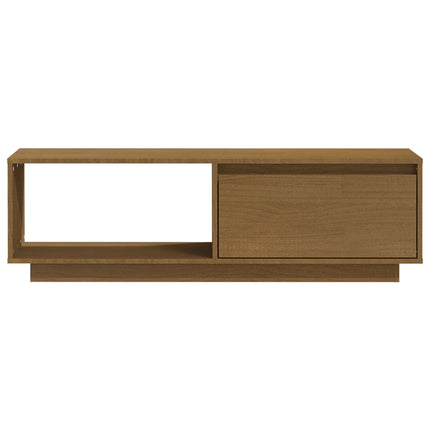 Tv-bänk honungsbrun 110x30x33,5 cm massiv furu