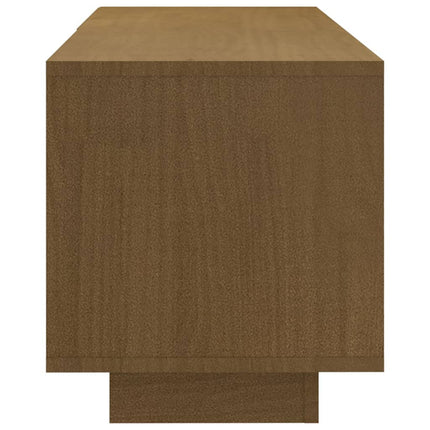 Tv-bänk honungsbrun 110x30x33,5 cm massiv furu