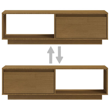 Tv-bänk honungsbrun 110x30x33,5 cm massiv furu