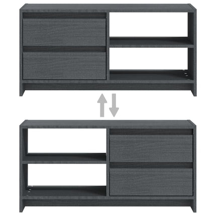 Tv-bänk grå 80x31x39 cm massiv furu