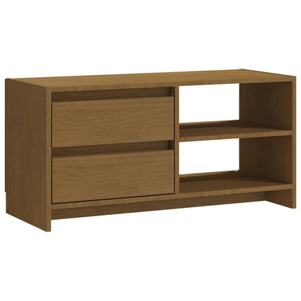 TV-bänk honungsbrun 80x31x39 cm massiv furu