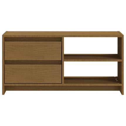 TV-bänk honungsbrun 80x31x39 cm massiv furu