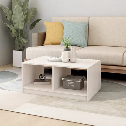Soffbord vit 75x50x33,5 cm massiv furu
