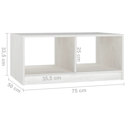 Soffbord vit 75x50x33,5 cm massiv furu