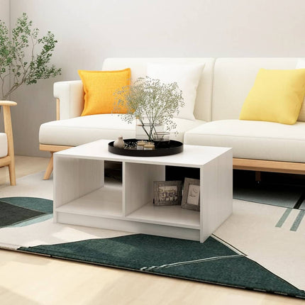 Soffbord vit 75x50x33,5 cm massiv furu