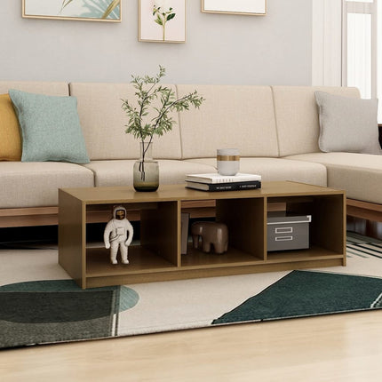 Soffbord honungsbrun 110x50x34 cm massiv furu