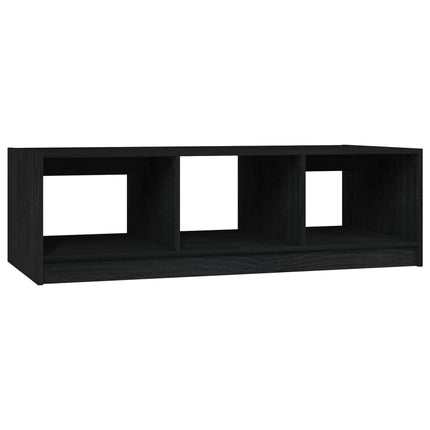Soffbord svart 110x50x34 cm massiv furu