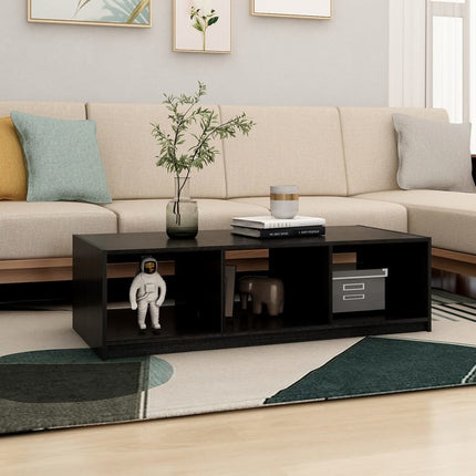 Soffbord svart 110x50x34 cm massiv furu