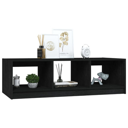 Soffbord svart 110x50x34 cm massiv furu