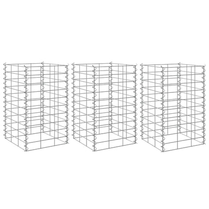 Gabioner 3 st 30x30x50 cm järn
