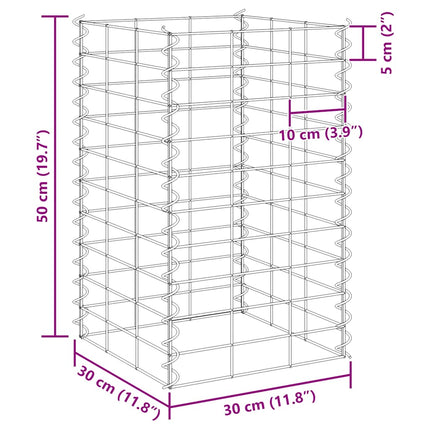 Gabioner 4 st 30x30x50/100/150/200 cm järn