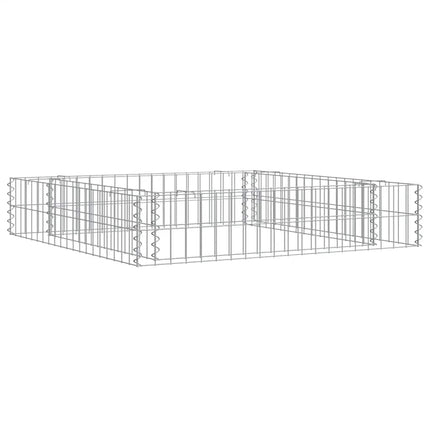 Planteringsgabion upphöjd galvaniserat stål 100x100x20 cm