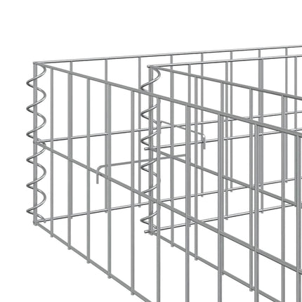 Planteringsgabion upphöjd galvaniserat stål 100x100x20 cm