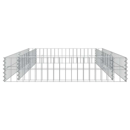Planteringsgabion upphöjd galvaniserat stål 200x100x20 cm