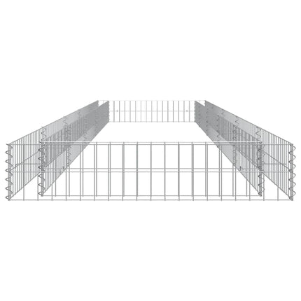 Planteringsgabion upphöjd galvaniserat stål 500x100x20 cm