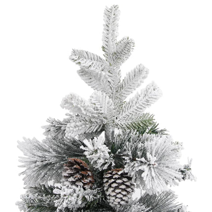 Plastgran med snö och kottar 150 cm PVC&PE