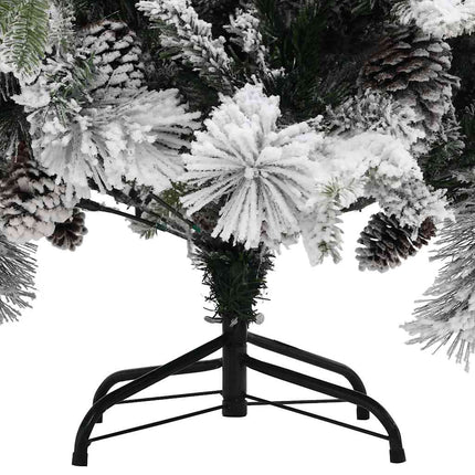 Plastgran med snö och kottar 195 cm PVC&PE