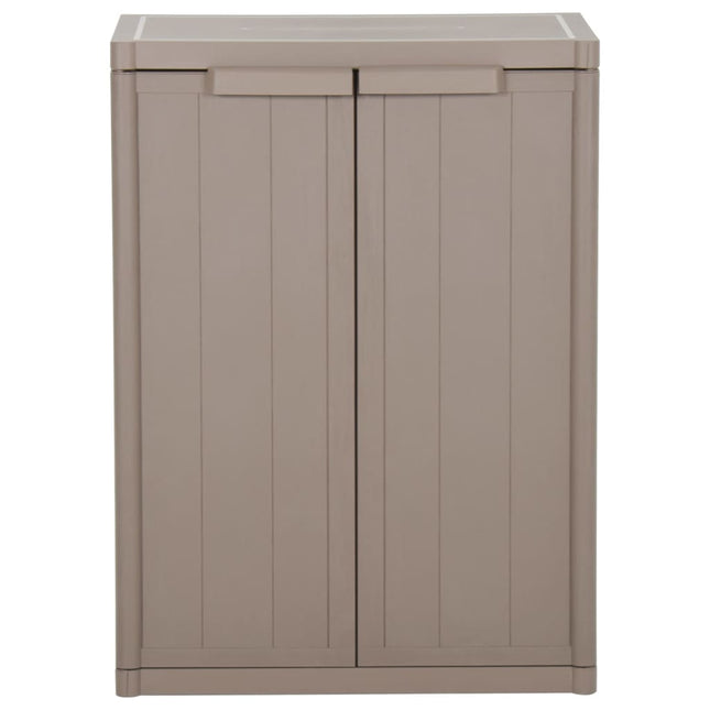 Förvaringsskåp för trädgården brun 65x45x88 cm PP trälook