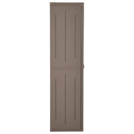 Förvaringsskåp för trädgården brun 65x45x172 cm PP trälook