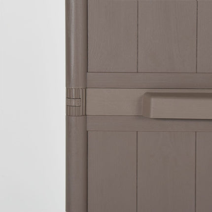 Förvaringsskåp för trädgården brun 65x45x172 cm PP trälook