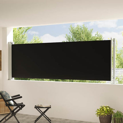 Infällbar sidomarkis 117x600 cm svart