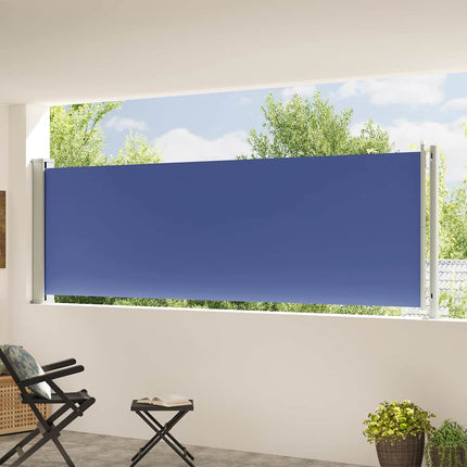 Infällbar sidomarkis 117x614 cm blå