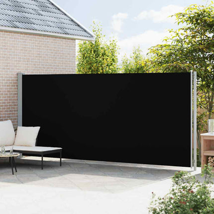 Infällbar sidomarkis 200x600 cm svart