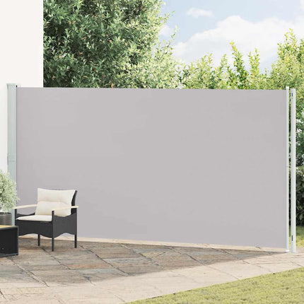Infällbar sidomarkis 200x600 cm grå