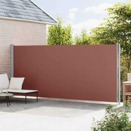 Infällbar sidomarkis 200x600 cm brun