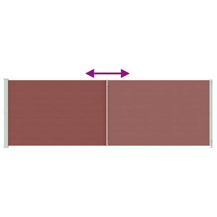 Infällbar sidomarkis 200x600 cm brun