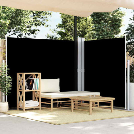 Infällbar sidomarkis 180x600 cm svart