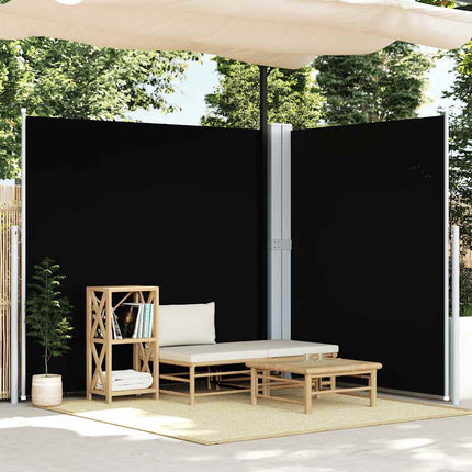 Infällbar sidomarkis 200x600 cm svart