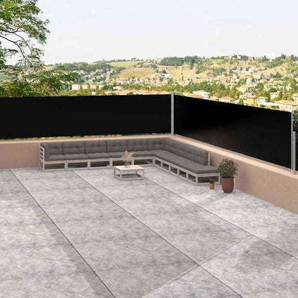 Infällbar sidomarkis svart 117x1200 cm