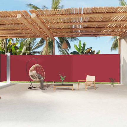 Infällbar sidomarkis röd 200x1200 cm