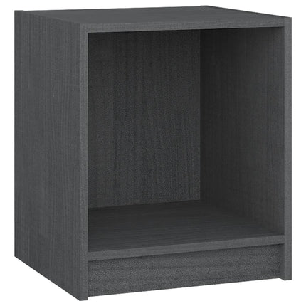 Sängbord 2 st grå 35,5x33,5x41,5 cm massivt furu