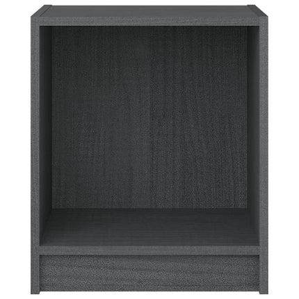 Sängbord 2 st grå 35,5x33,5x41,5 cm massivt furu