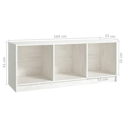 Tv-bänk vit 104x33x41 cm massiv furu