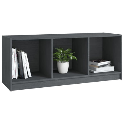 Tv-bänk grå 104x33x41 cm massiv furu