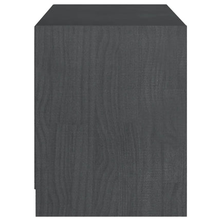 Tv-bänk grå 104x33x41 cm massiv furu